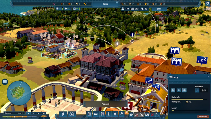 nova roma masons fixing various buildings