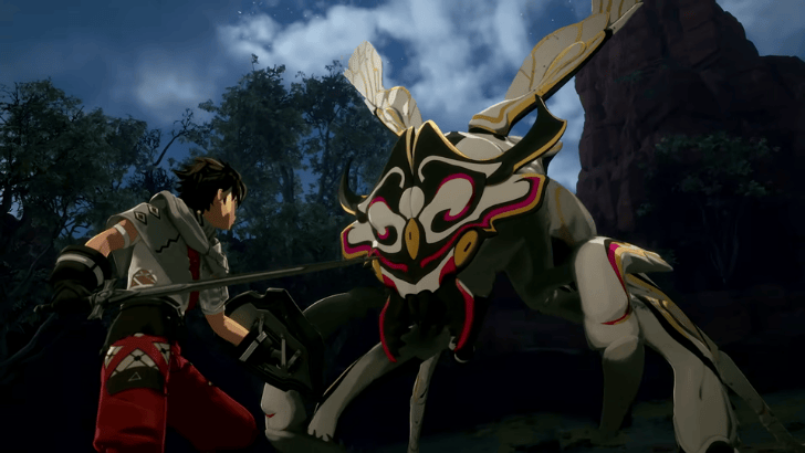 Echoes of Aincrad player facing a large insect-like monster