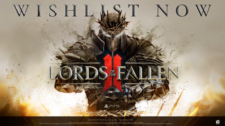 Lords of the Fallen 2 PS5 wishlist announcement, the protagonist in full armour is in the middle