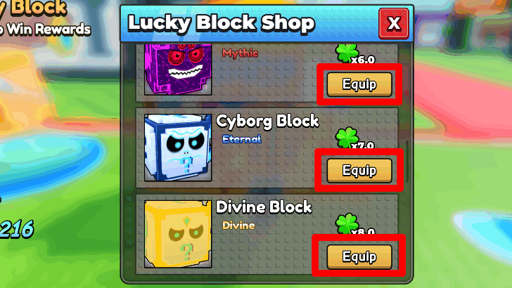 Be a Lucky Block - Can Be Equipped and Unequipped Anytime