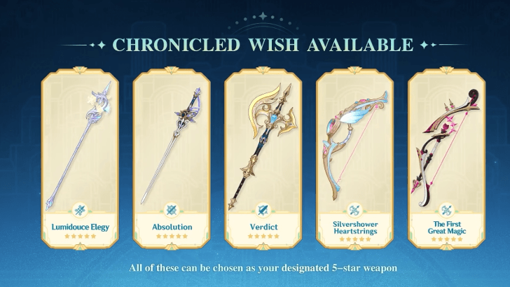 Genshin Impact - 6.5 Chronicled Banner - Fontaine Weapon