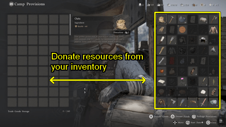 Donating Camp Provisions