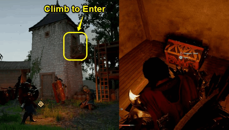 Find the Small Building Near the Farm