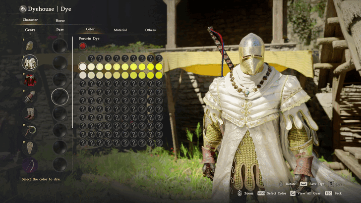 White Shade in Bright Yellow Dye