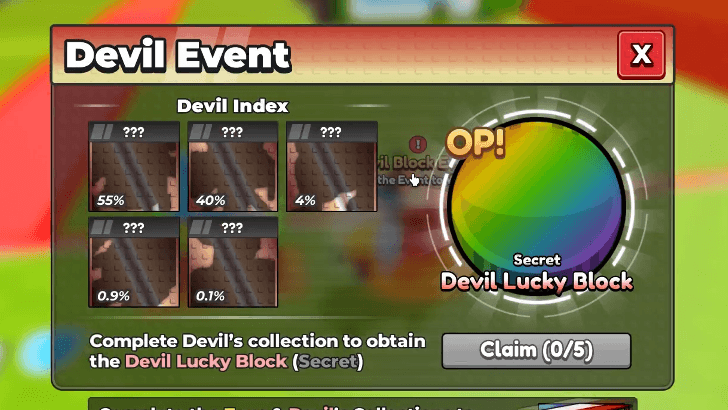 Be a Lucky Block - Devil Event Rewards