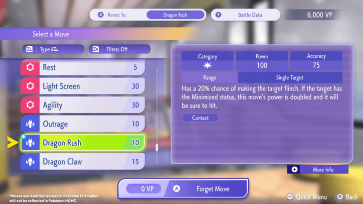 Pokemon Champions Move Training