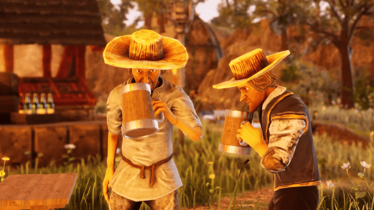 Masters of Albion two farmers drinking
