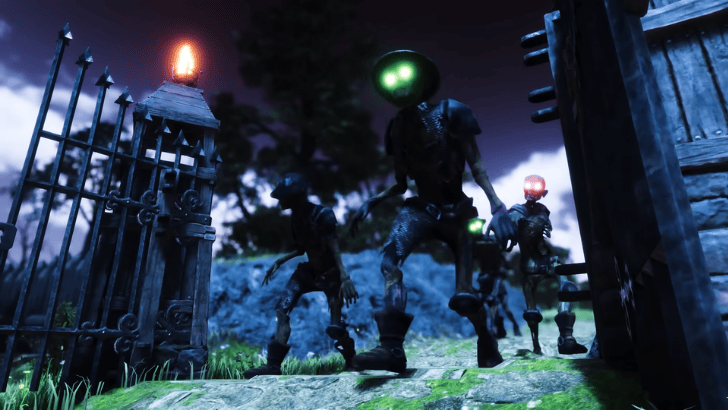 Masters of Albion the undead walking through the gates