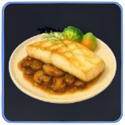 Seven Deadly Sins Origin - Fish Steak with Mushrooms