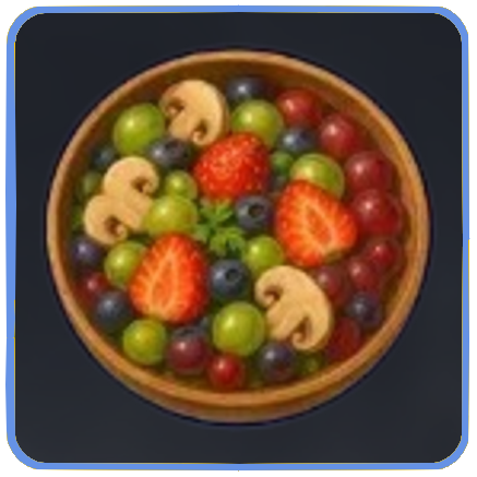 Seven Deadly Sins Origin - Mushroom and Fruit Salad