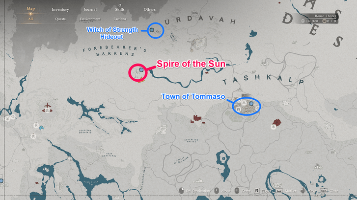 Spire of the Sun Map Location
