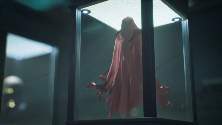 the hood in a glass enclosure