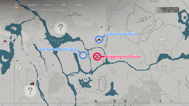 Wiggling Hill Ruins Map