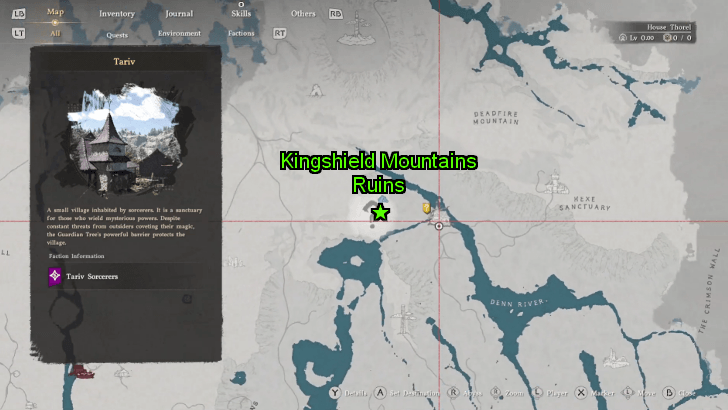 Kingshield Mountains Ruins Map