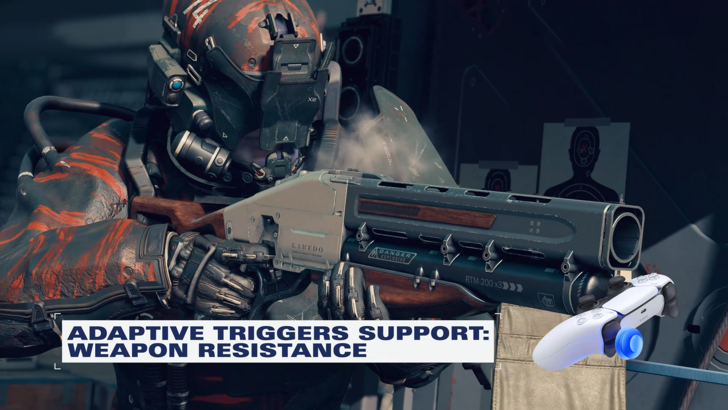 Starfield combat image highlighting PS5 adaptive trigger support
