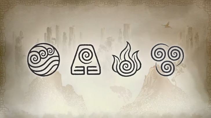 Avatar Legends: The Fighting Game logos of all four elements