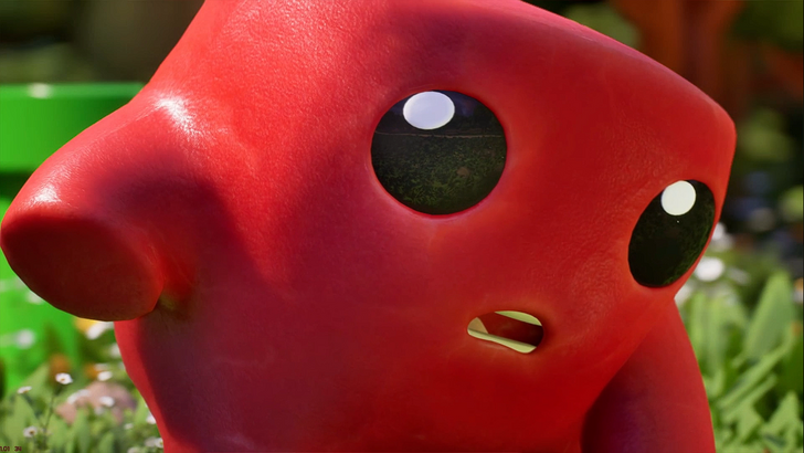 meat boy close up shot kneeling