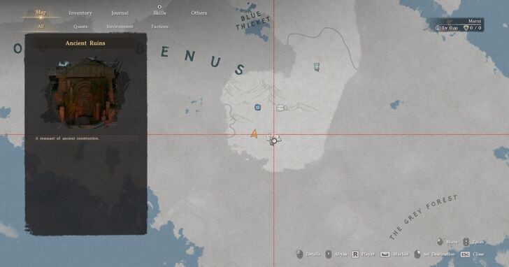 Mount Benus Ruins Map