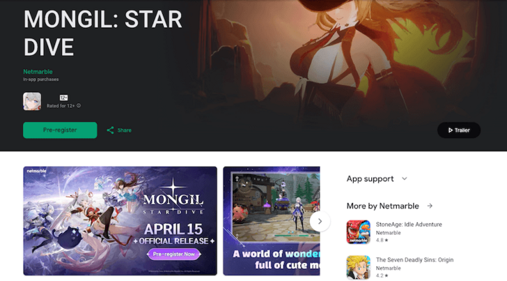 Mongil Star Dive Google Play Store
