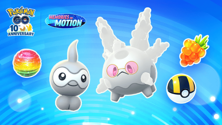 Pokemon GO Castform and costumed Galarian Corsola