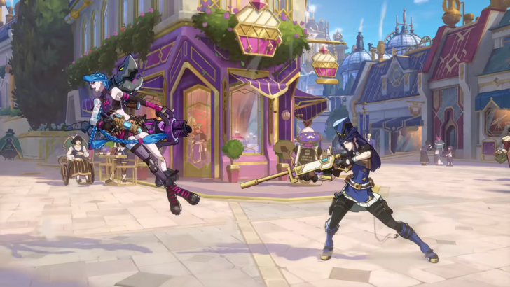 Caitlyn performing a combo on Jinx