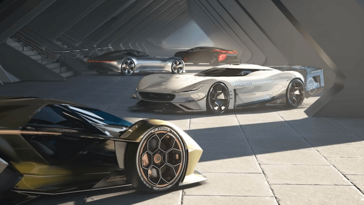 Cars in a showroom setting