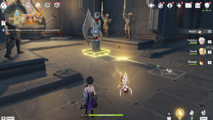 Genshin - The Wind Has Ceased Move the Northern Statue Step 1