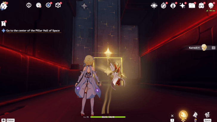 Genshin - The Wind Has Ceased Go to the Center of the Pillar Hall of Space Step 3