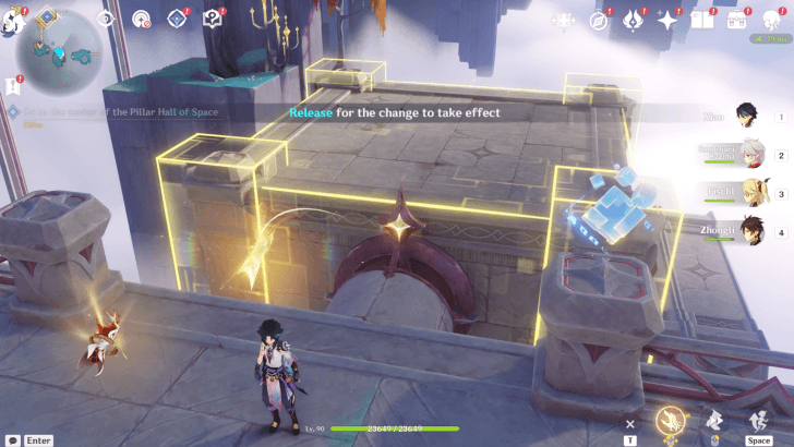 Genshin - Go to the Center of the Pillar Hall of Space