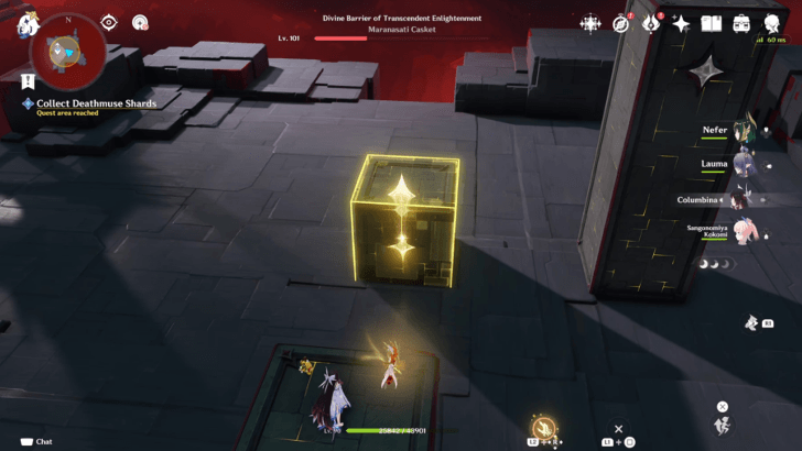 stretching blocks to reach the Casket