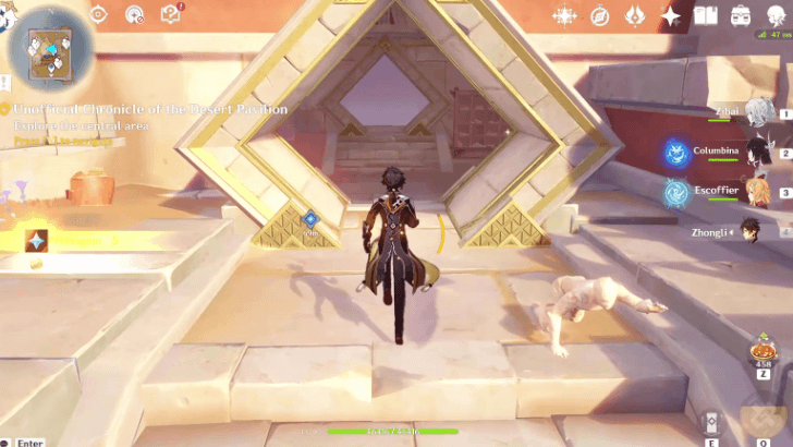 Genshin -  Look for, and Rescue, Survivor(s) at the Desert Pavilion