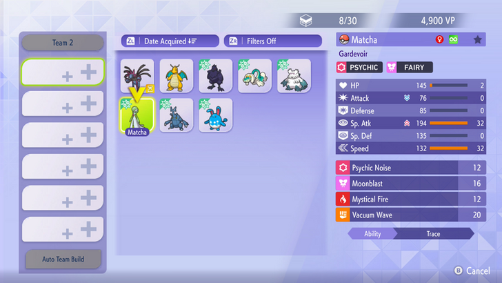 Create a Team of Pokemon