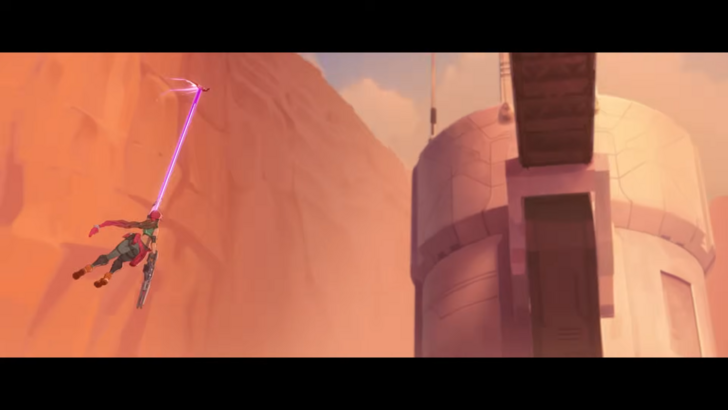 Sierra grappling through the air