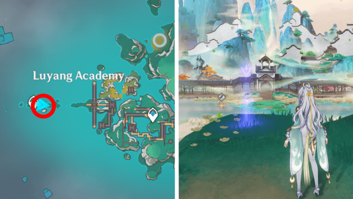 Genshin - Amidst the Ink-Tinged Mist Viewpoint Location