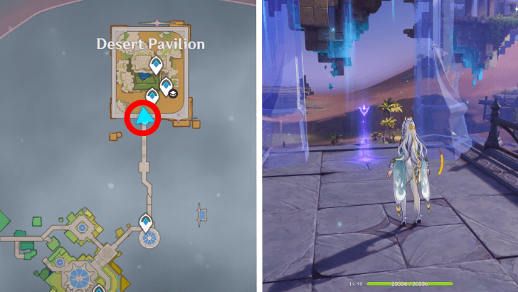 Genshin - Pavilion of Scorching Sands and Blazing Sun Viewpoint Location