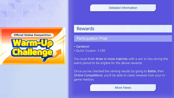 Warm-Up Challenge Rewards