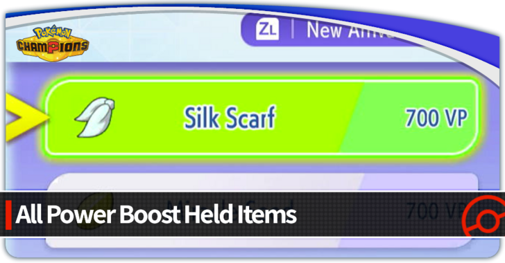 Pokemon Champions - List of All Power Boost Items