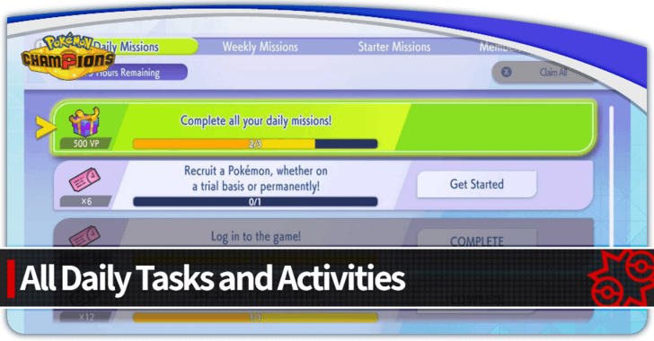 All Daily Tasks and Activities