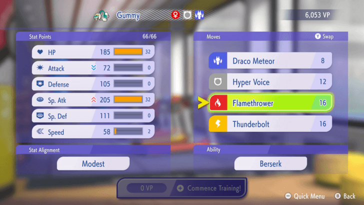 Select the Move You Want to Change