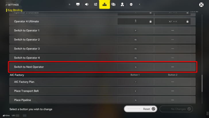 Arknights Endfield Changing Swap Keybind
