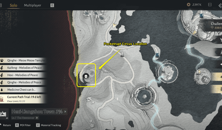 Pocketrupt Circus Location