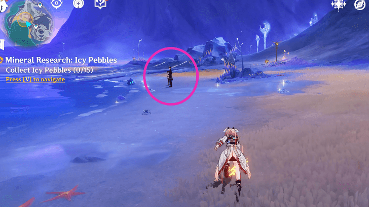 Collect all Icy Pebbles