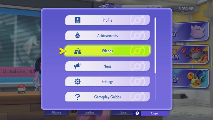 Select Friends Under Submenu