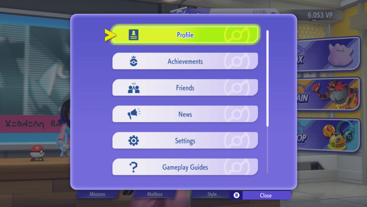 Select Profile Under Submenu