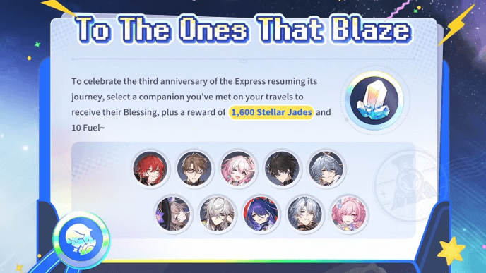 HSR 3rd Anniversary - To The Ones That Blaze Anniversary Mail
