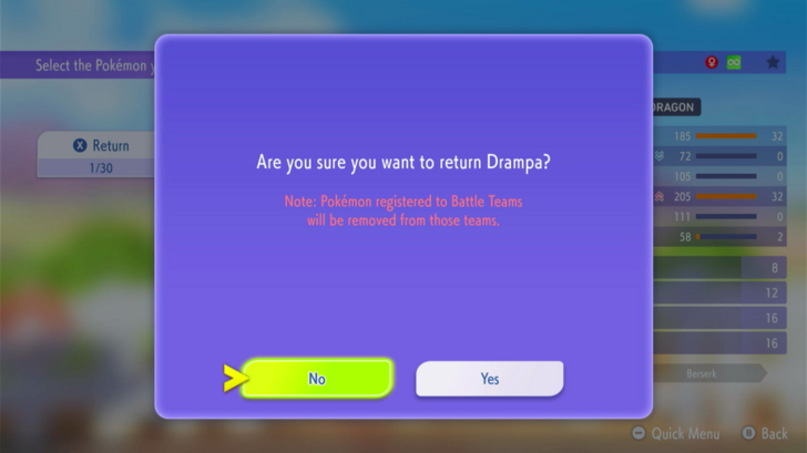 Returning Drampa to the Ranch