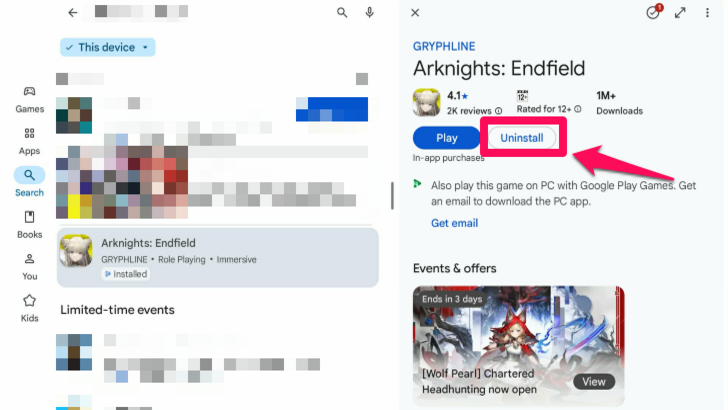 Arknights Endfield - Uninstall for Android