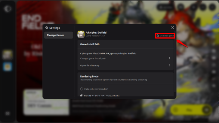 Arknights Endfield - Step 3 Uninstalling