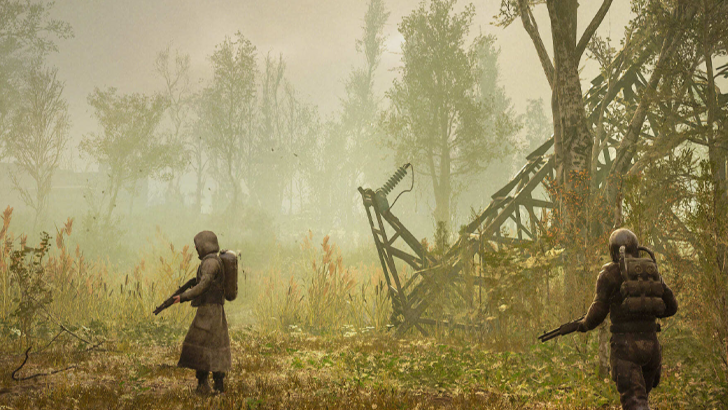 Two stalkers walking in tall grass