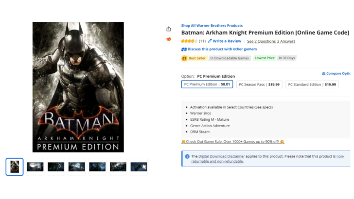 arkham knight newegg sale